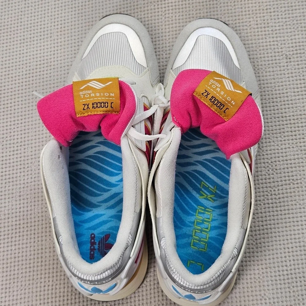 Adidas ZX‎ 10000 C Mens White Multi Color Retro Running Shoes FX6978 US Size 9.5